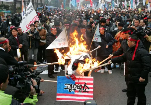 韓國擋住美牛有秘密武器？千萬人「上街抗議照」成談判護身符
