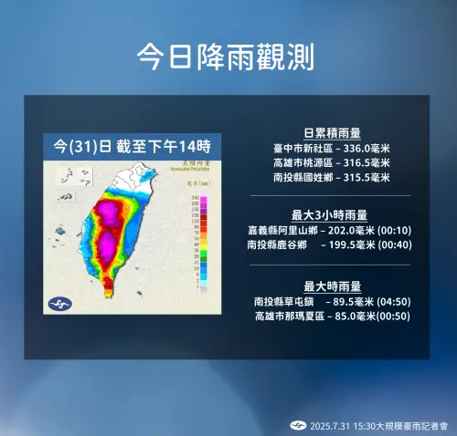 ▲週六西南風再度增強，水氣由南往北擴大，整個西半部降雨都很明顯。（圖／中央氣象署cwa.gov.tw提供）