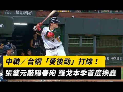 中職／台鋼「愛後勁」打線！張肇元敲陽春砲 羅戈本季首度挨轟｜NOWNEWS