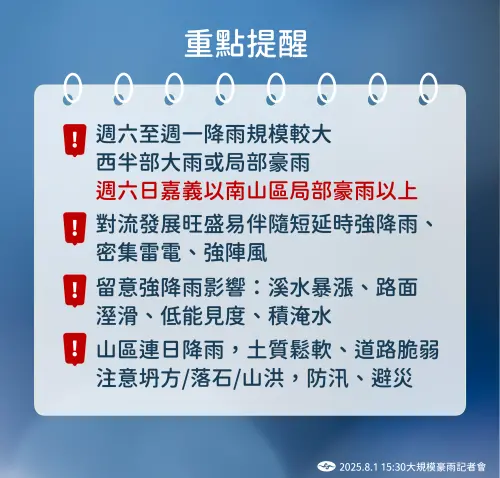 ▲準白鹿颱風助攻西南風增強，今日苗栗以南降雨規模擴大、降雨時間長。（圖／中央氣象署提供cwa.gov.tw）