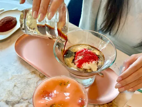 星巴克,全台最大星巴克,Dream Plaza,Siren's Lounge,尊榮體驗區,江振誠 ▲「典藏季節阿法奇朵」苦甜風味、醇香滑順好誘人。(圖/記者蕭涵云攝)