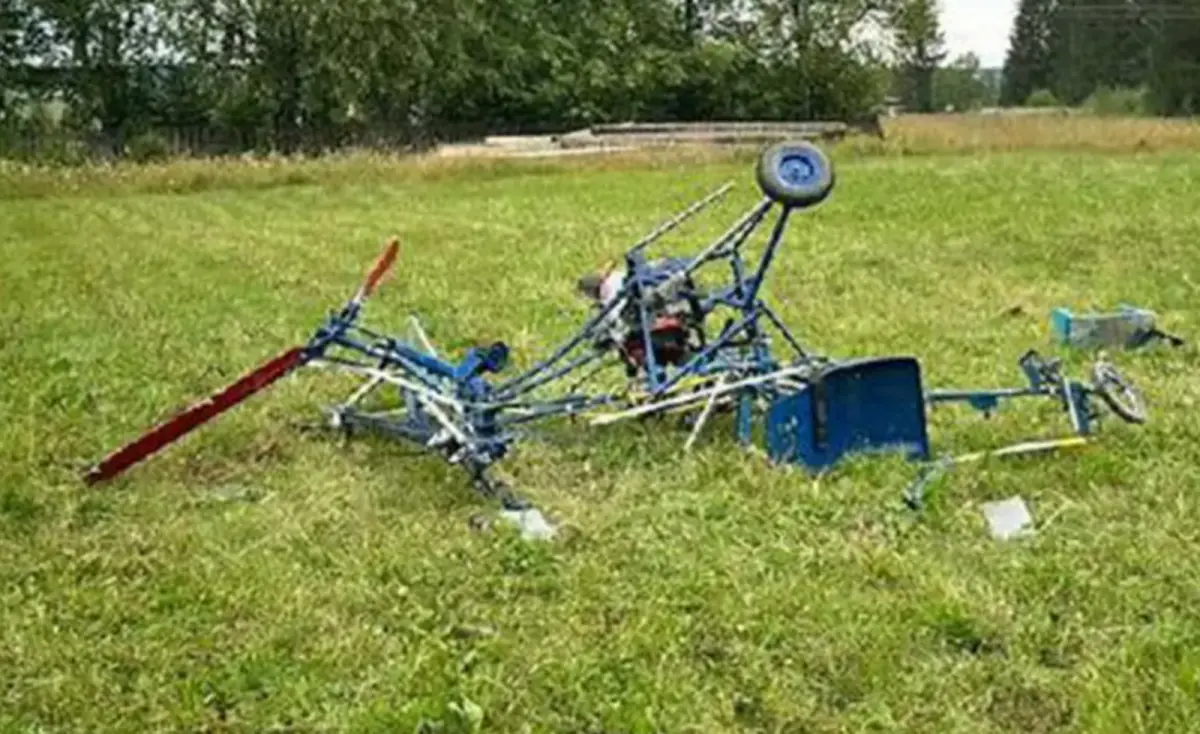 ▲1名88歲的俄羅斯老翁，近日試圖駕駛自製直升機起飛，卻發生事故而身亡。（圖／翻攝自CNN）