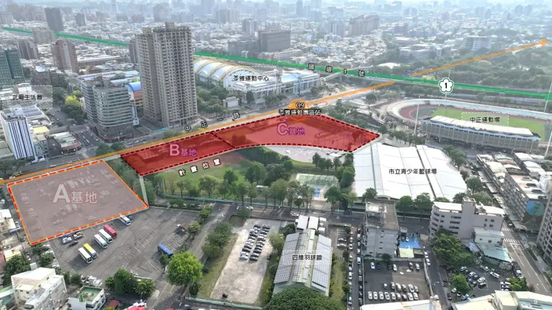 ▲高雄捷運苓雅運動園區O9站聯合開發案，B基地及C基地公告招商。（圖／高市府捷運局提供）