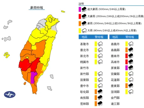 19縣市豪大雨特報！屏東縣「1地紫爆」　大雷雨炸雙北：準備渡劫
