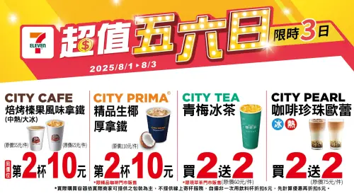 ▲8月3日前指定飲品買2送2、第2杯10元。(圖/記者整理) ▲8月3日前指定飲品買2送2、第2杯10元。(圖/記者整理)