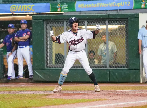 ▲U12韓國隊在第4局靠著保送追平比分，取得4：4平手。（圖／中華棒協提供）