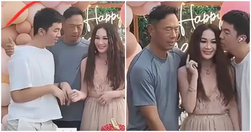 59歲溫碧霞慶生穿超辣!16歲養子突獻吻 富商尪秒臉垮揪住他領子(圖/劇綜日常微博) ▲59歲溫碧霞慶生穿超辣!16歲養子突獻吻 富商尪秒臉垮揪住他領子(圖/劇綜日常微博)