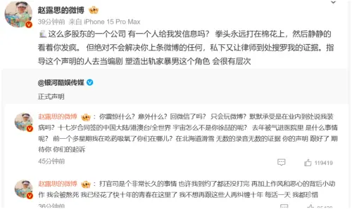 ▲趙露思看到銀河酷娛聲明超不爽！發文再酸幕後推手：出軌家暴男（圖／微博＠趙露思）
