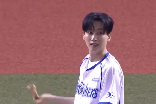 ▲SUPER JUNIOR-D&E成員銀赫海負責打擊。（圖／翻攝自CPBL TV）