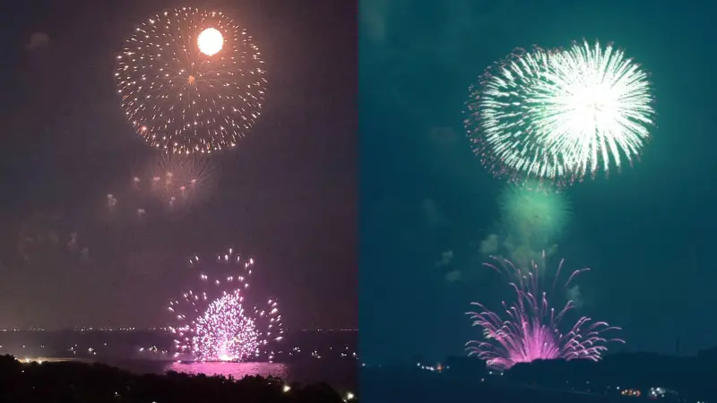 ▲日本兵庫縣淡路市在3日晚上舉行花火大會時，發生部分煙火爆炸失控的狀況，活動在開始約10分鐘後被迫中止。（圖／翻攝自X）