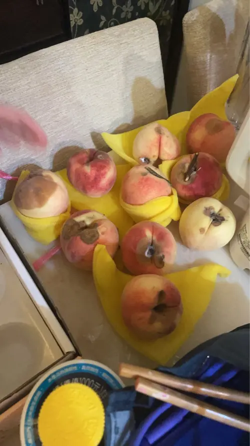 ▲民眾買了32顆拉拉山水蜜桃，有超過一半都是爛果。（圖／爆怨2公社）