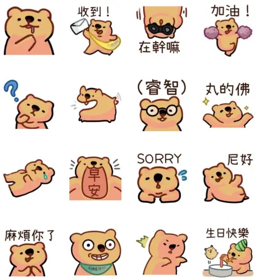 ▲LINE免費貼圖「LINE禮物 × 袋熊阿豚」。（圖／取自LINE）