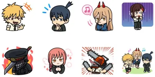 ▲LINE免費貼圖「LINE Rangers × 鏈鋸人」。（圖／取自LINE）