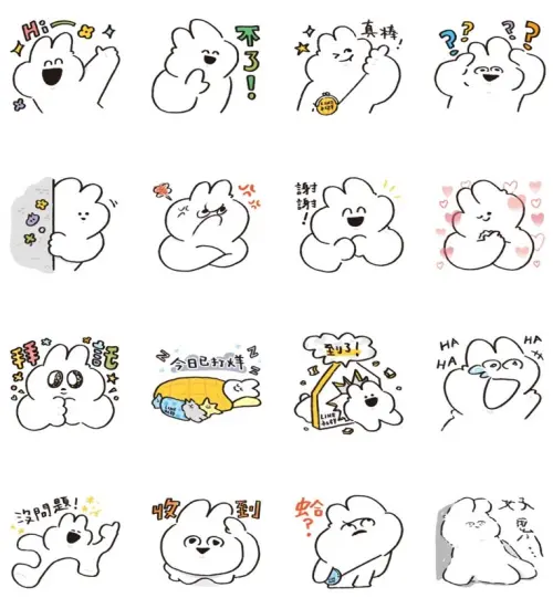 ▲LINE免費貼圖「LINE 社群 × 3388rabbit」。（圖／取自LINE）