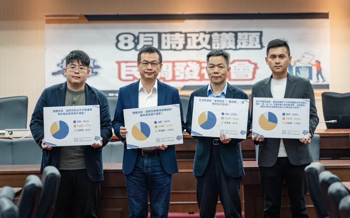 ▲新國會智庫今開記者會公布最新民調。（圖／羅智強辦公室提供）