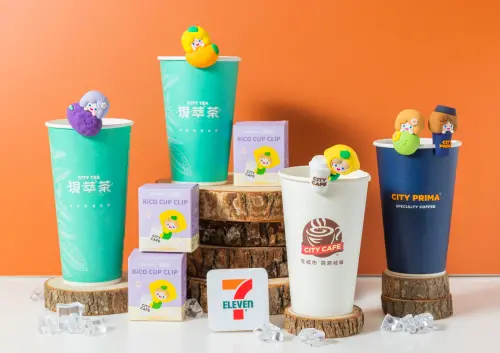 ▲「夏日果物杯緣子」每一款角色皆為CITY飲品的風味化身，設計靈感來自芒果、椰子、桑葚、檸檬等夏季果物。（圖／7-11提供）