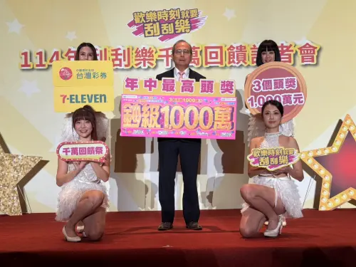 刮刮樂「鈔級1000萬」炫亮登場、3個頭獎1000萬元　總中獎率破46%

