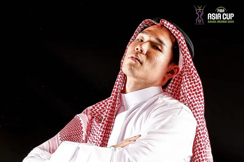 ▲亞洲盃男子籃球賽於8月5日在沙烏地阿拉伯吉達正式開幕，而日本男籃代表隊「Akatsuki Japan」在賽前的亮相方式卻意外引發熱議。圖為馬場雄大。（圖／圖／取自FIBA Asia Cup IG ）