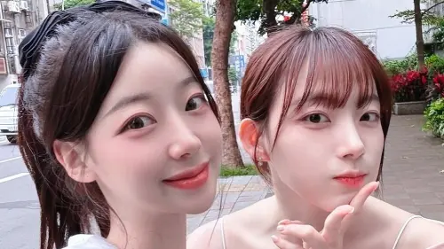 ▲台灣大賽樂天逆轉奪冠，禹洙漢（左）、河智媛（右）昨（27）日在韓國替樂天應援，讓粉絲感動不已。（圖／Mugen啦啦隊經紀公司 IG ＠mugen_ent_official）