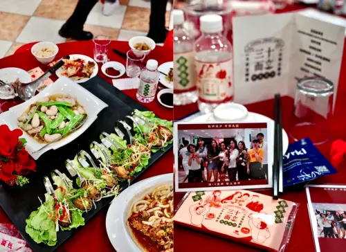 ▲找來傳統總鋪師「清洲師」，復刻記憶中的辦桌場景。贊助商醚立克解酒益生菌保健食品，填寫問卷即可免費試用產品。（圖／參與賓客提供）