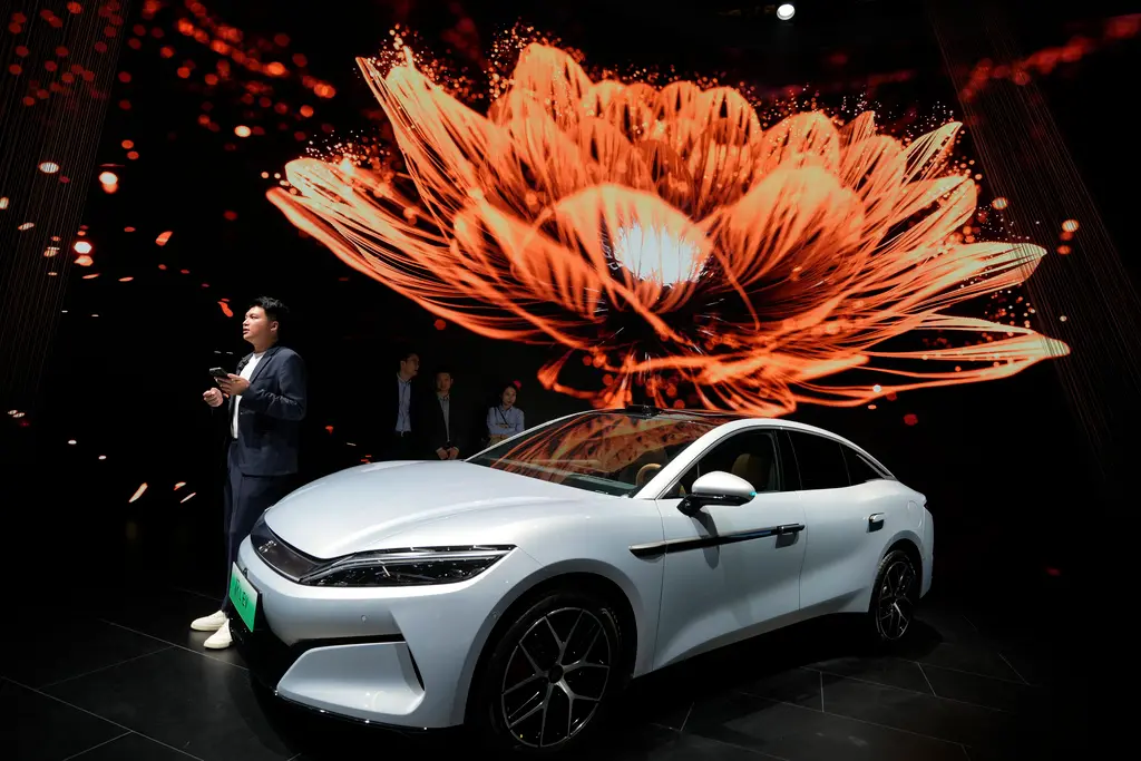 ▲中國電動車龍頭比亞迪（BYD）。（圖／美聯社／達志影像）