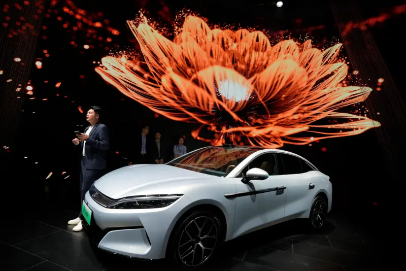 ▲中國電動車龍頭比亞迪（BYD）。（圖／美聯社／達志影像）