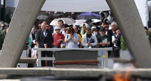 ▲原爆倖存者與遺族出席廣島和平紀念儀式。（圖／美聯社／達志影像）