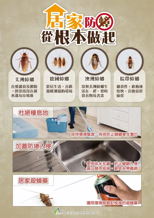 居家防蟑,蟑螂,(圖/台北市環保局提供) ▲(圖/台北市環保局提供)