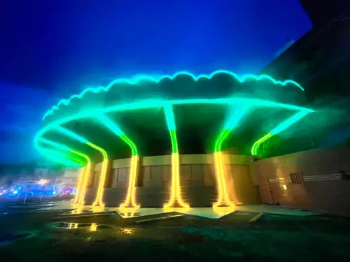 ▲半圓形的候車大廳夜晚變身大樹，內部沒有開放。（圖／Google評價）