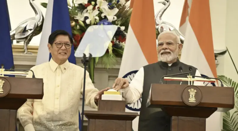 ▲菲律賓總統小馬可仕會見印度總理莫迪，深化兩國在海事國防等方面的合作。（圖／翻攝自The Hindu）