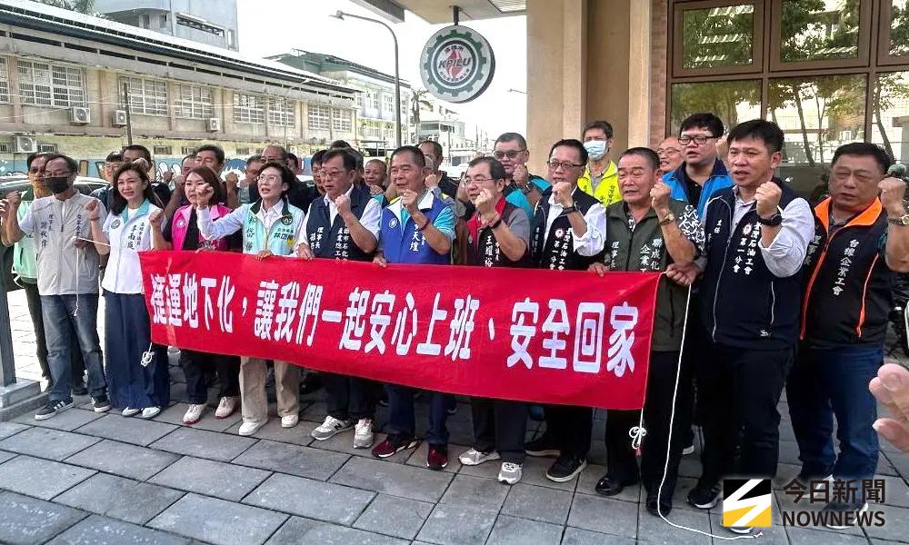 ▲林園產業園區石化業勞工反對高雄捷運林園東港線採高架，盼改採地下化施工，以確保公眾安全。(圖／記者黃守作攝，2025.08.06)