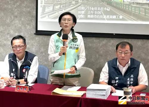 ▲立法委員林岱樺(中)說明反對之原因。(圖／記者黃守作攝，2025.08.06)