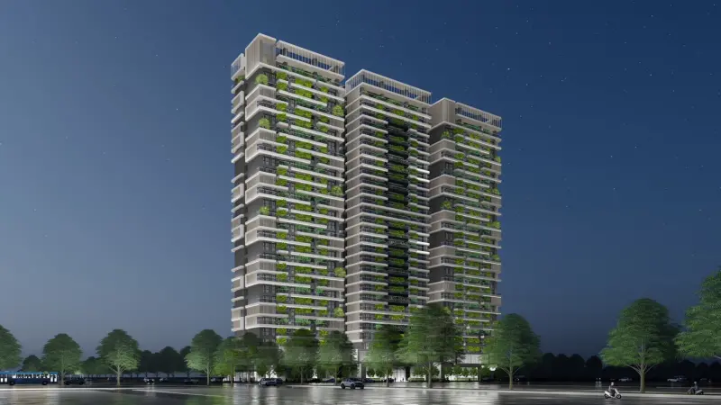 ▲建築採用層層線型燈與立面燈具勾勒量體邊界，強調夜間可讀性，中庭及一樓入口設計人行尺度照明，包含景觀燈、壁燈及步道崁燈，提供安全的夜間使用環境。（圖／高市府捷運局提供） 