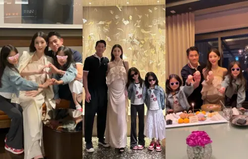 ▲郭富城嫩妻方媛挺孕肚曬全家福！天王身高突變185　粉絲笑：用力過猛。（圖／方媛微博）