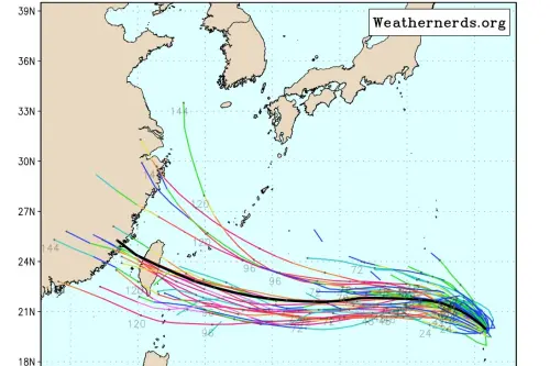 楊柳颱風有機會停班課？氣象署：不排除發海警　各國預測路徑出爐
