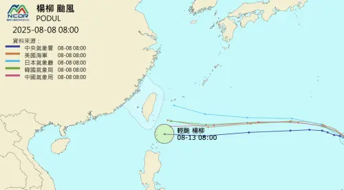 ▲楊柳颱風預估於12日接近台灣東部海面，13、14日為影響最明顯的時刻。（圖／翻攝自NCDR）