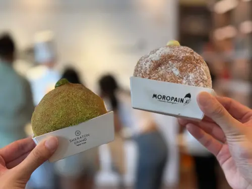 ▲生甜甜圈在全台刮起風潮，MOROPAIN也打造了入口即化的甜甜圈。（圖／記者葉盛耀攝）