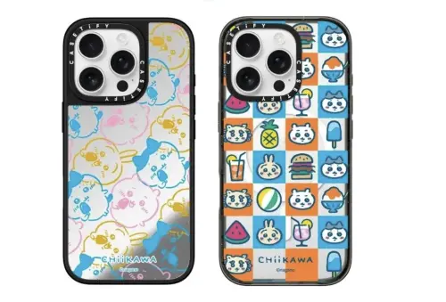 ▲從網友的影片中發現，手機殼應該是casetify推出的Chiikawa 聯名手機殼，和官方確認目前印花款只有門市有販售。（圖／翻攝官網）