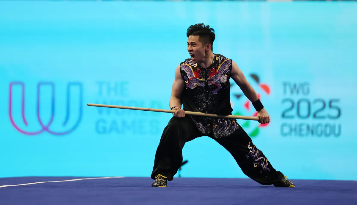 ▲台灣武術好手劉菖閔世運會奪銅牌，也是本屆中華代表團首面獎牌。（圖／中華奧會提供）