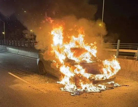 ▲事發於彰化市台74甲線東外環道，8日深夜發生一起火燒車意外，整輛車燒成一團，情況一度相當危急。（圖／翻攝畫面）