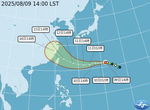 ▲楊柳颱風路徑又再度修正。（圖／取自中央氣象署cwa.gov.tw）