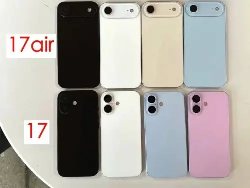 ▲iPhone 17最新機型圖片爆料，新的iPhone 17 Air機型鏡頭模組改變且機身更薄。（圖/X@Sonny Dickson）