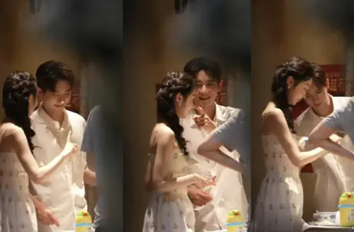 ▲宋軼（左）和丞磊（右）在餐敘上互動親密。（圖／翻攝自微博@劉一朵娛樂現場）