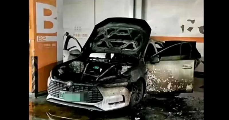 ▲看國民黨為中國車開門　朱政騏：台北的電動公車正用同種方式失控。（圖／網路 (比亞迪電動車自燃)）