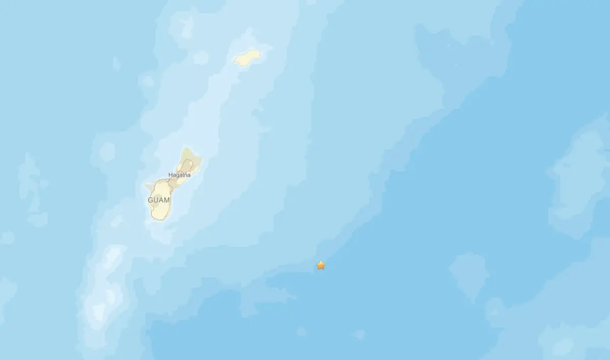▲關島外海在10日當地下午2時56分發生了規模5.9地震。（圖／翻攝自USGS）