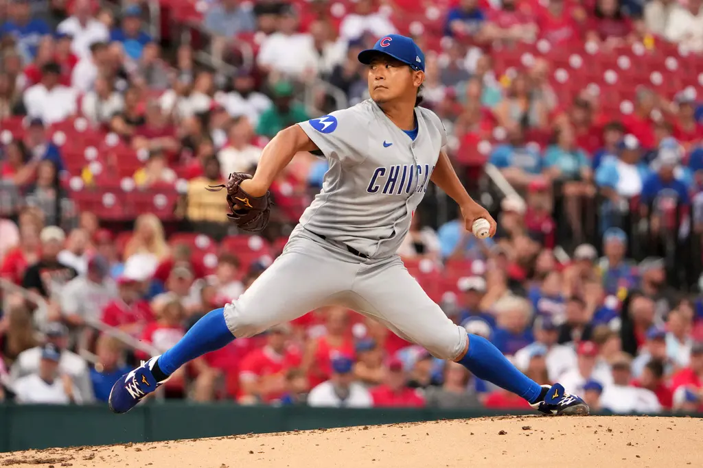 ▲MLB芝加哥小熊今（11）日作客聖路易紅雀，今永昇太此戰掛帥先發，繳出7局失3分好投，但自家打線遭封鎖，終場小熊2：3不敵紅雀，今永昇太吞下本季第5敗。（圖／美聯社／達志影像）