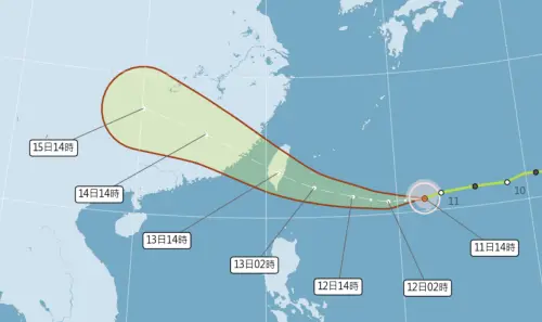 颱風動態整理！楊柳「路徑變化、強度、襲台時間線、風雨」一次看
