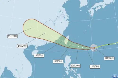 楊柳颱風轉中颱！路徑確定襲台「週三登陸雨最大」　明海陸警齊發
