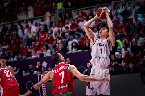 ▲韓國隊僅用38次三分出手便命中22球，其中半場就投進了13顆。（圖／取自FIBA亞洲盃官網）