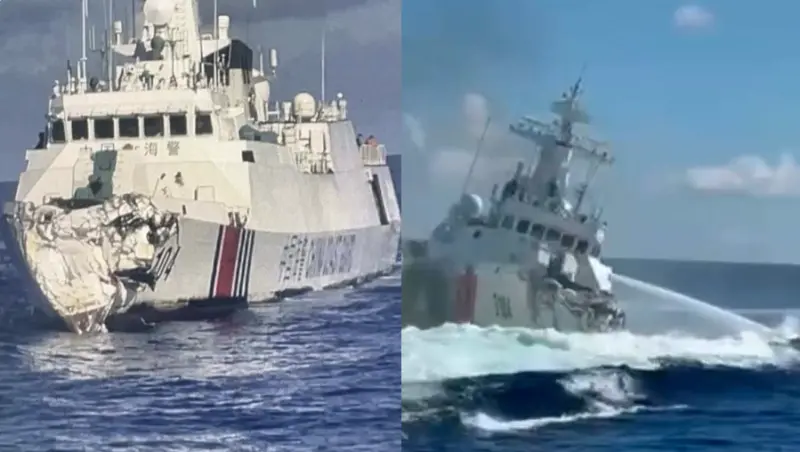 中國海警船竟撞自家軍艦！官媒隻字未提　菲民眾：默契絕佳